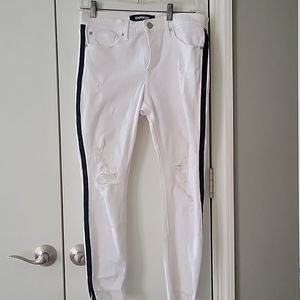 Express size 4 Distressed white and black jeans